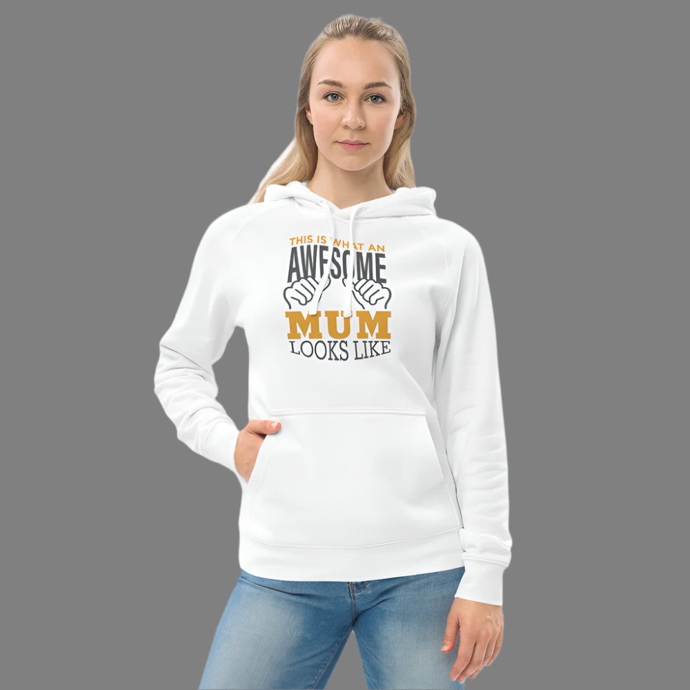 "Awesome Mum" Unisex printed kangaroo pocket hoodie