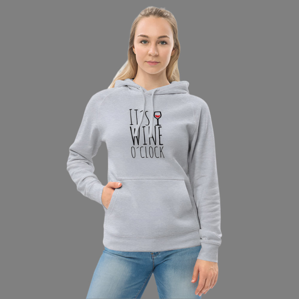 "It's wine o'clock" Unisex kangaroo pocket hoodie