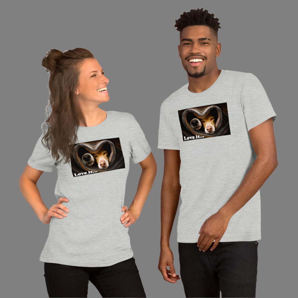 "Love Is" Dogs Printed Short-Sleeve Unisex T-Shirt