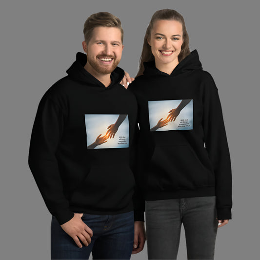 "With God all things are Possible" Christian Printed Unisex Hoodie