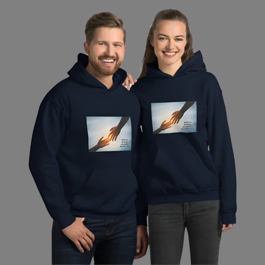 "With God all things are Possible" Christian Printed Unisex Hoodie