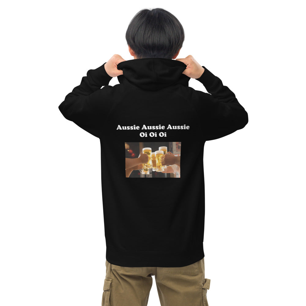 "Aussie Aussie Aussie" Unisex kangaroo pocket hoodie, extra warm.