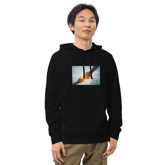 "With God all things are possible" Unisex kangaroo pocket hoodie