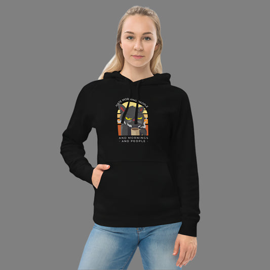"Hate morning People" Unisex kangaroo pocket hoodie