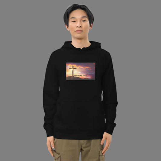 "In God we Trust" Christian Printed Unisex kangaroo pocket hoodie