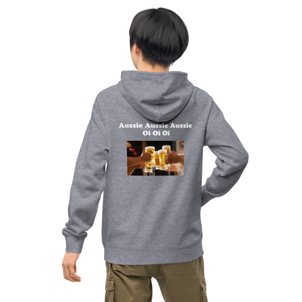 "Aussie Aussie Aussie" Unisex kangaroo pocket hoodie, extra warm.