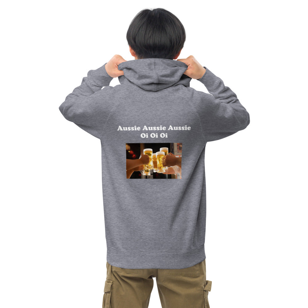 "Aussie Aussie Aussie" Unisex kangaroo pocket hoodie, extra warm.