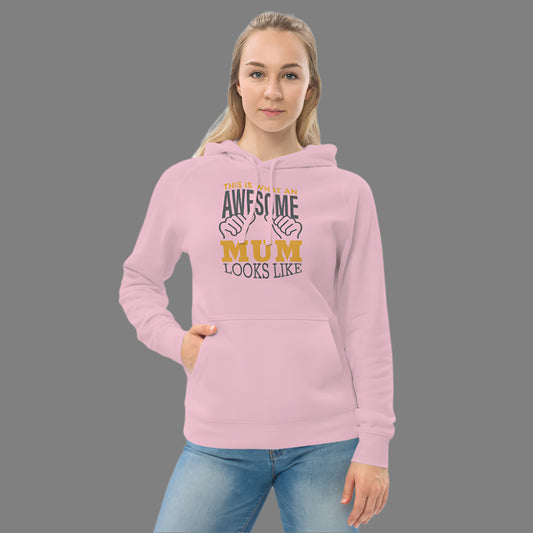 "Awesome Mum" Unisex printed kangaroo pocket hoodie