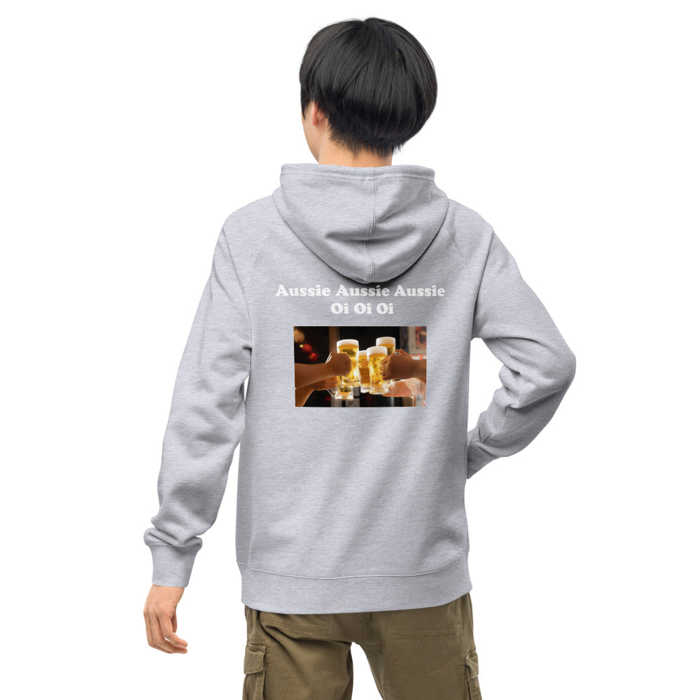 "Aussie Aussie Aussie" Unisex kangaroo pocket hoodie, extra warm.