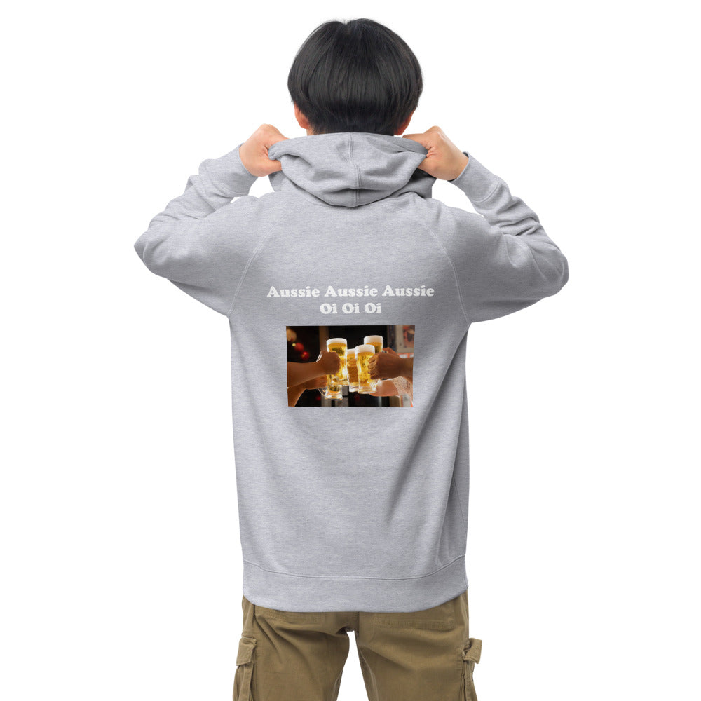 "Aussie Aussie Aussie" Unisex kangaroo pocket hoodie, extra warm.