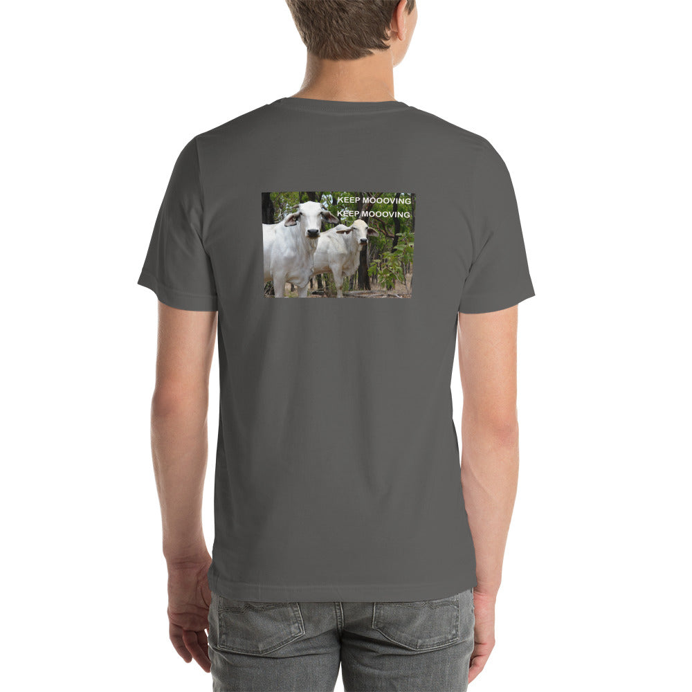 "Keep Moooving Keep Moooving" Short-Sleeve Unisex T-Shirt