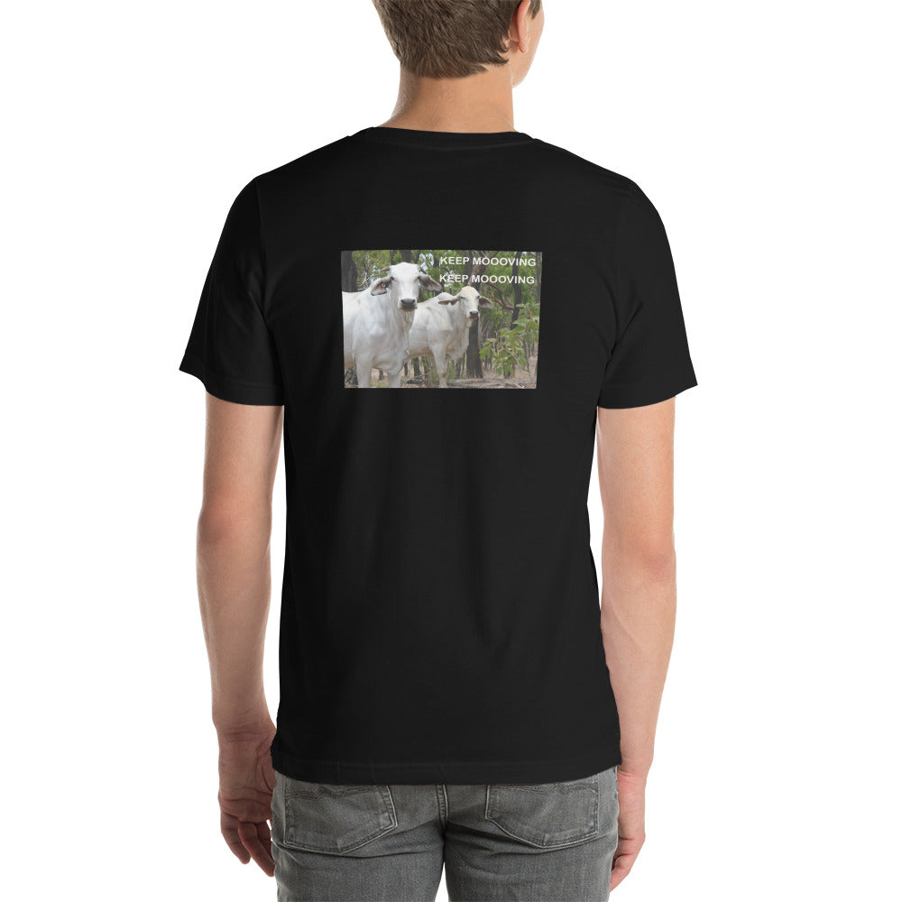 "Keep Moooving Keep Moooving" Short-Sleeve Unisex T-Shirt