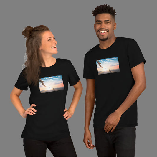 "Throw all your Anxiety" Christian Printed Short-Sleeve Unisex T-Shirt