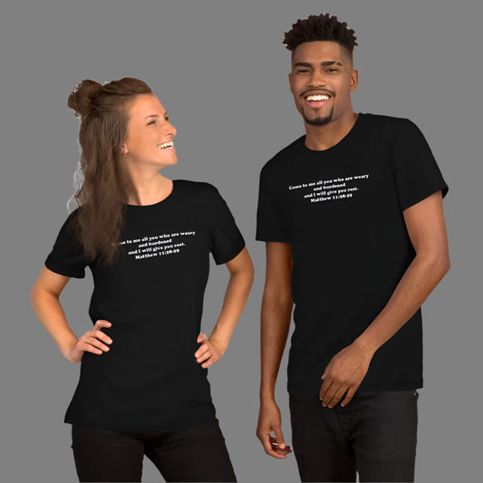 "Come to Me" Christian Printed Short-Sleeve Unisex T-Shirt