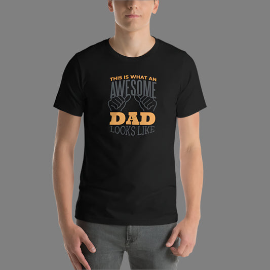 "Awesome Dad" Printed Short-Sleeve Unisex T-Shirt