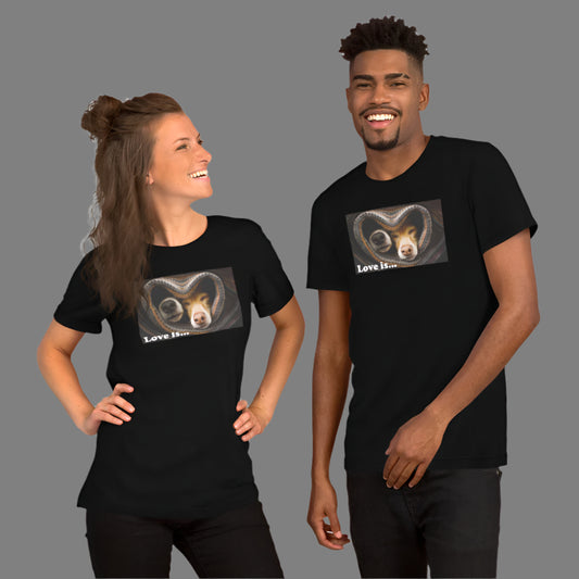 "Love Is" Dogs Printed Short-Sleeve Unisex T-Shirt
