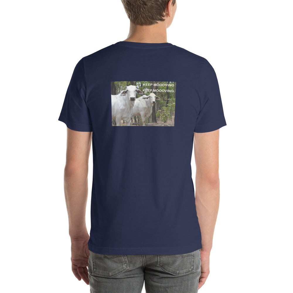 "Keep Moooving Keep Moooving" Short-Sleeve Unisex T-Shirt