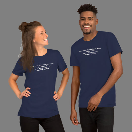 "Come to Me" Christian Printed Short-Sleeve Unisex T-Shirt