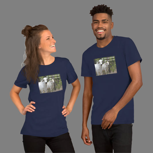 "Keep Moooving" Funny Short-Sleeve Unisex T-Shirt