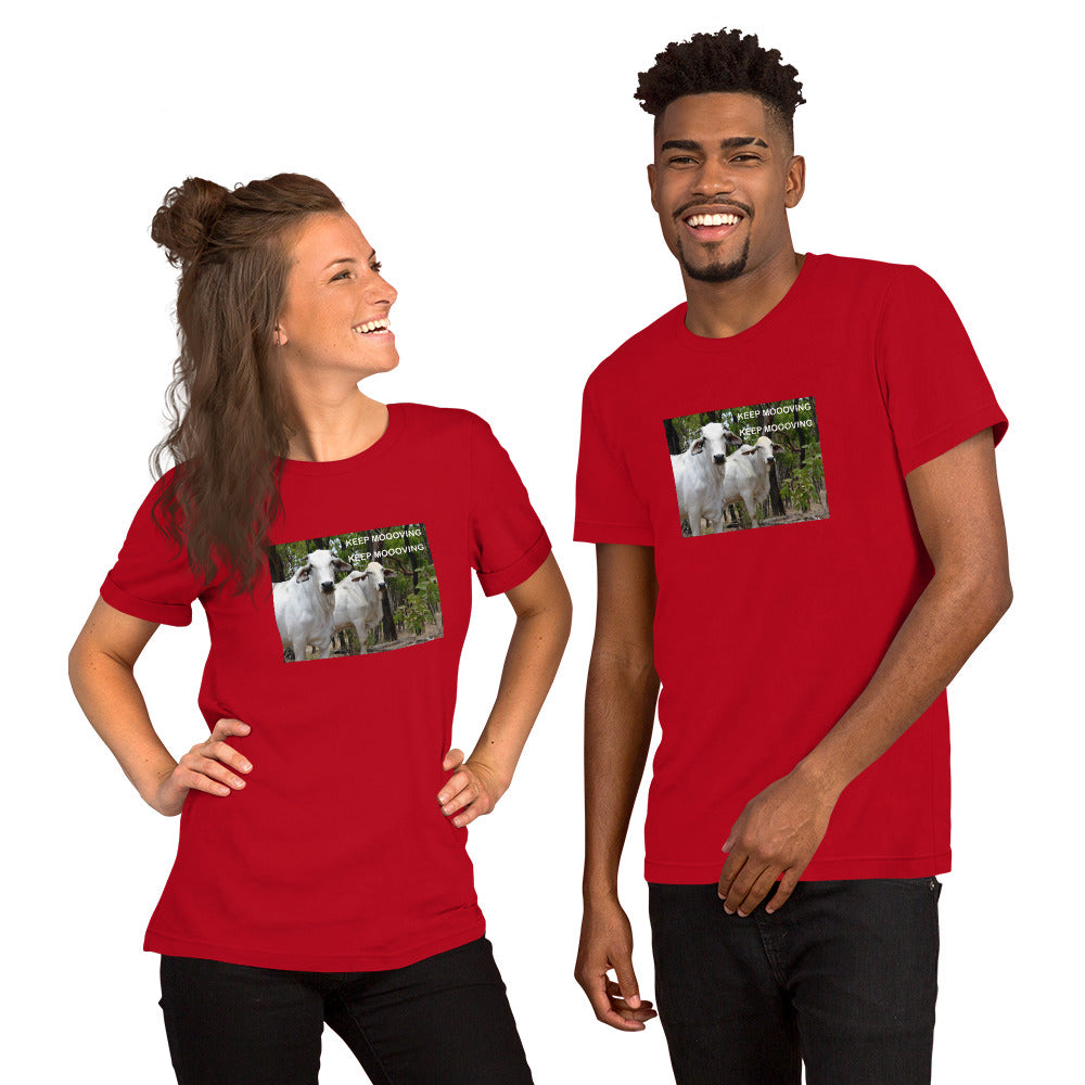 "Keep Moooving" Short-Sleeve Unisex T-Shirt