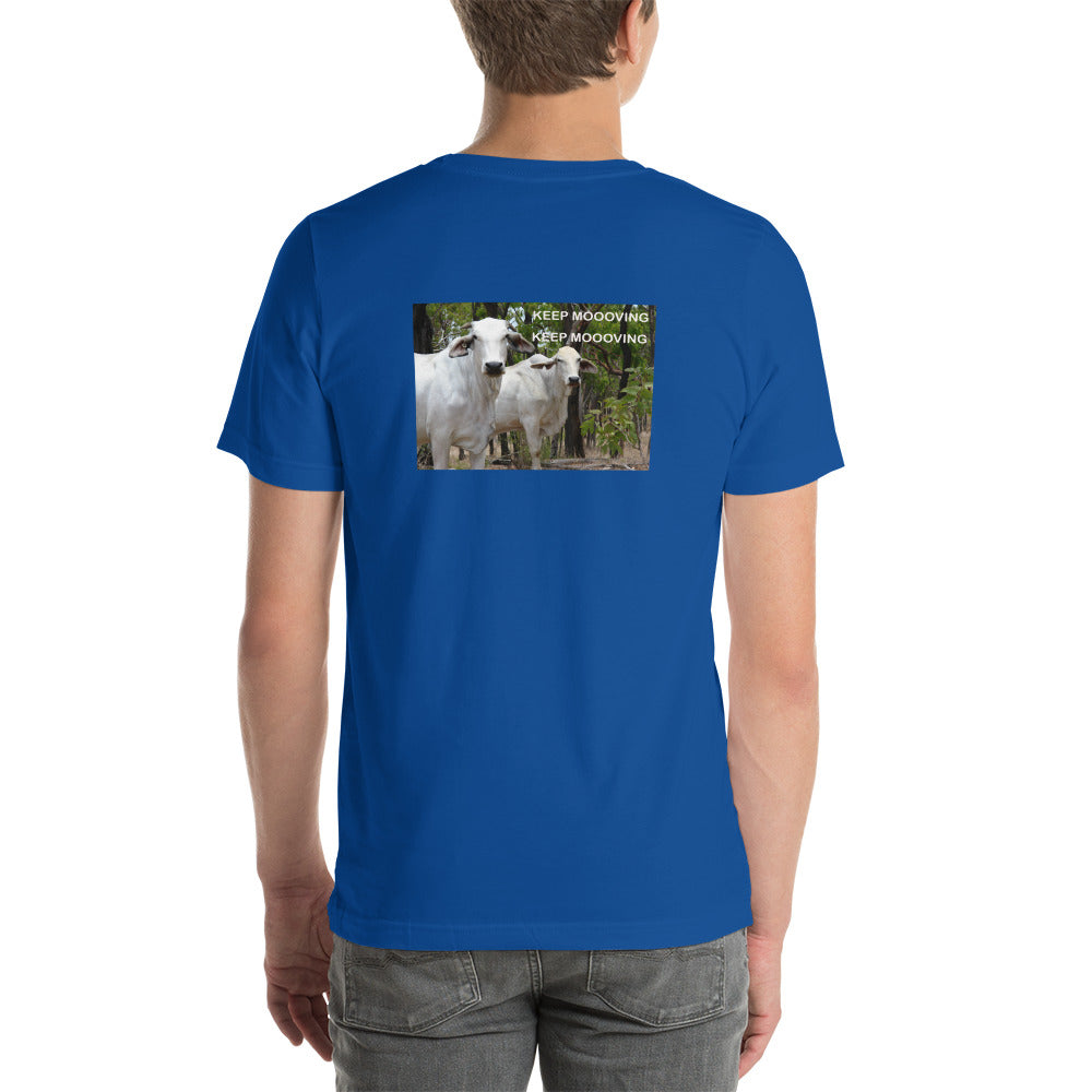 "Keep Moooving Keep Moooving" Short-Sleeve Unisex T-Shirt