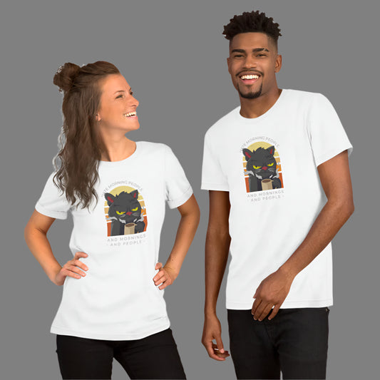 "Hate Morning People" Funny Printed Short-Sleeve Unisex T-Shirt